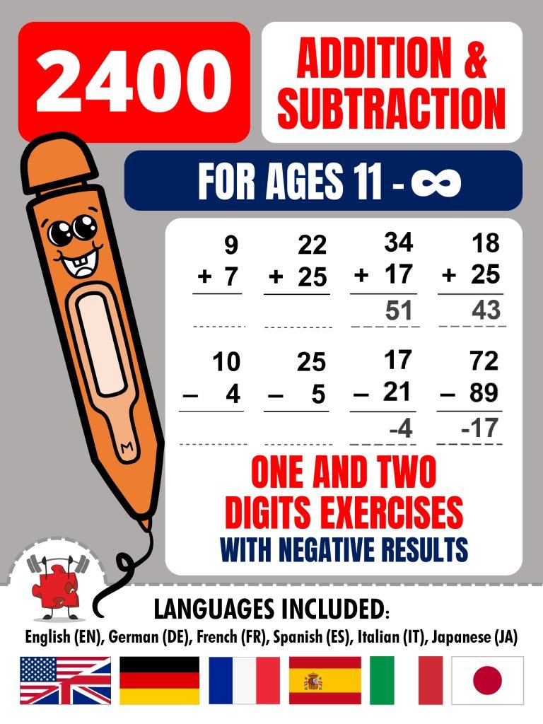 2400 Addition And Subtraction Exercises 1 2 Digits NEG_page_1