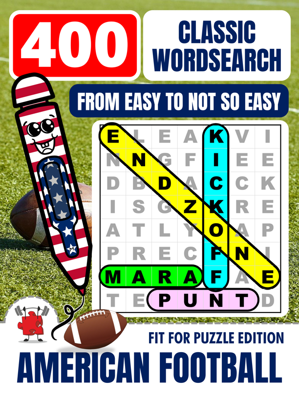 AMERICAN FOOTBALL 400 Classic Wordsearch Puzzles For Adults 1