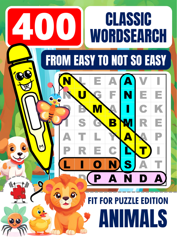 ANIMALS 400 Classic Wordsearch Puzzles For Adults Fit For Puzzle Edition_1