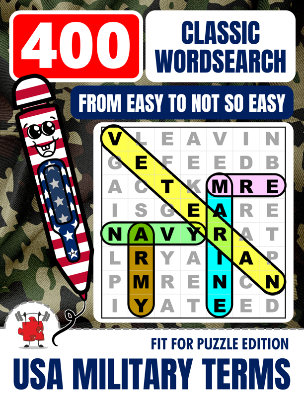 USA MILITARY TERMS 400 Classic Wordsearch Puzzles For Adults 1