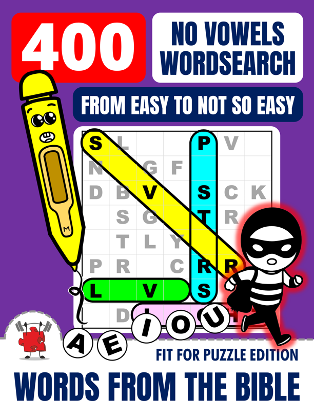 WORDS FROM THE BIBLE 400 No Vowels Wordsearch Puzzles 1